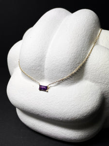 Gelbgold Halskette mit Amethyst